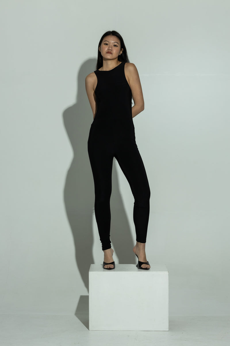 SCULPT double layer racer neck jumpsuit